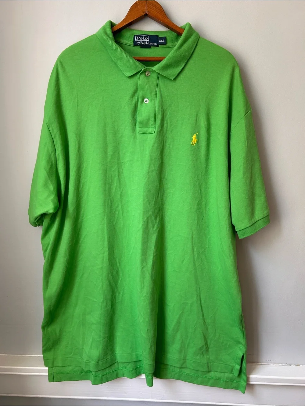 Vintage Polo Ralph Lauren Shirt 2XL Green Classic Core Pony‎ Logo Preppy Men XXL